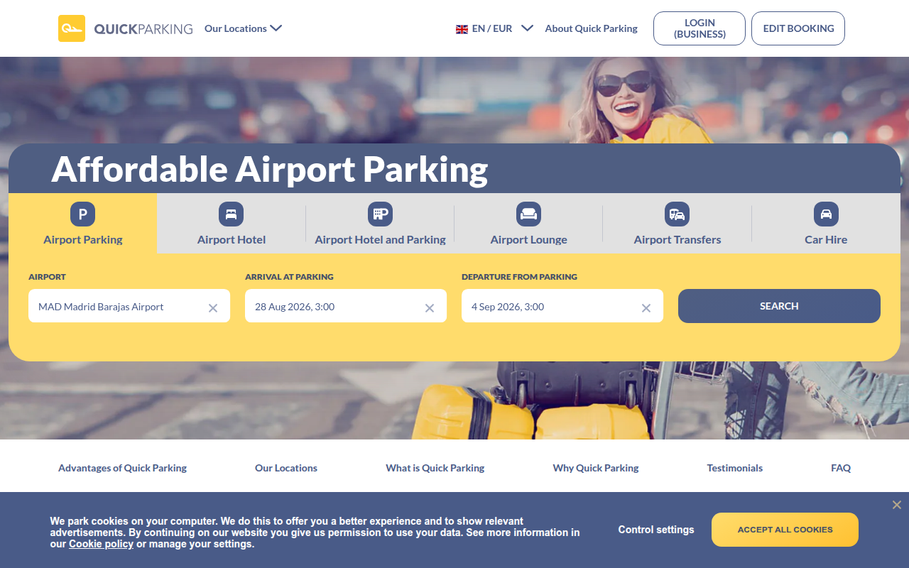 Screenshot van quickparking.com