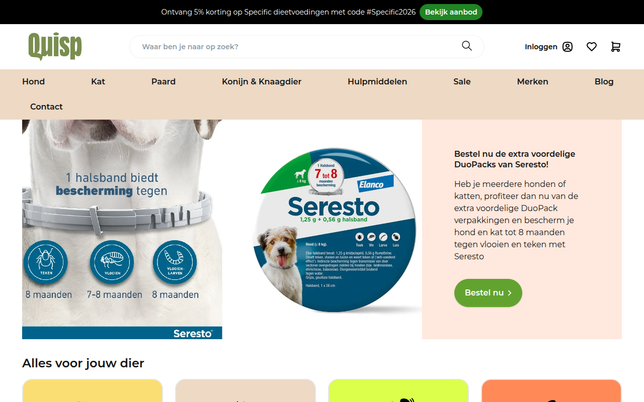 Screenshot van quisp.nl