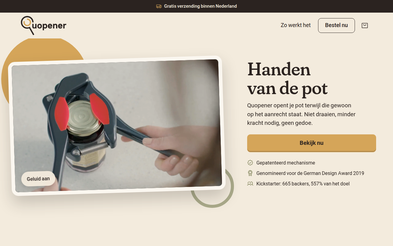 Screenshot van quopener.com