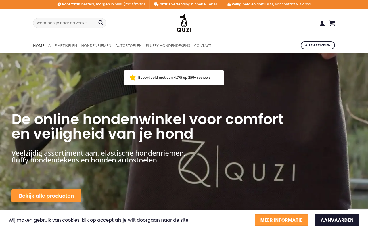 Screenshot van quzi.nl