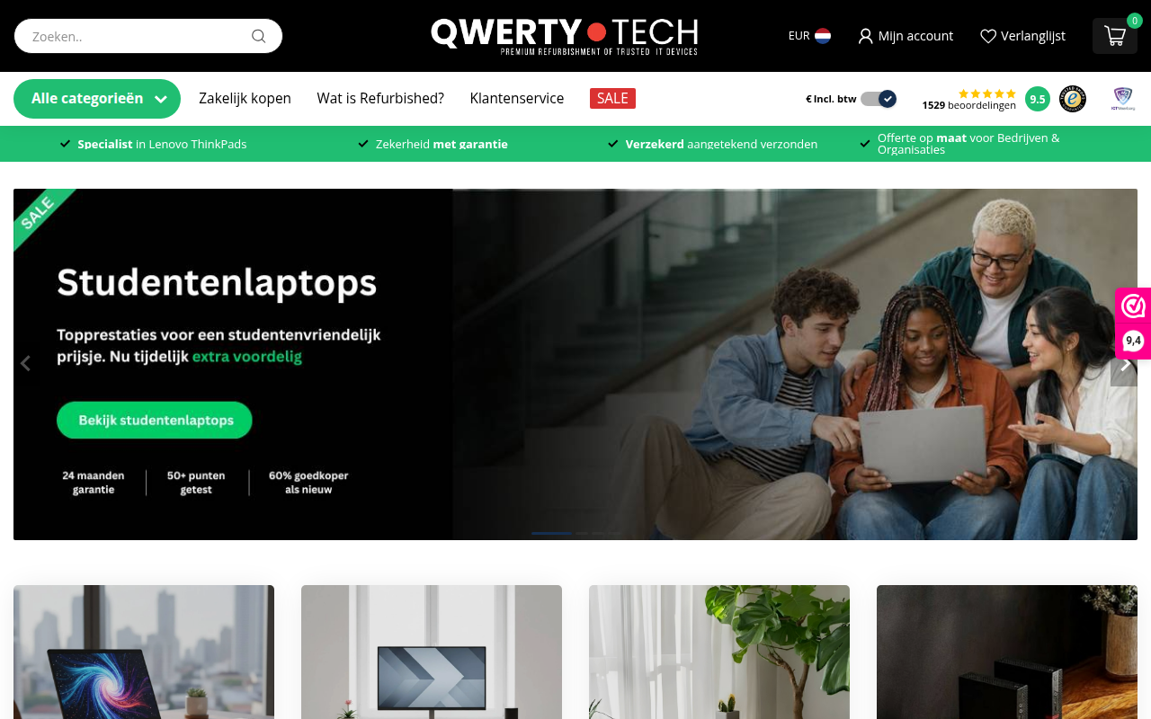Screenshot van qwerty-tech.nl
