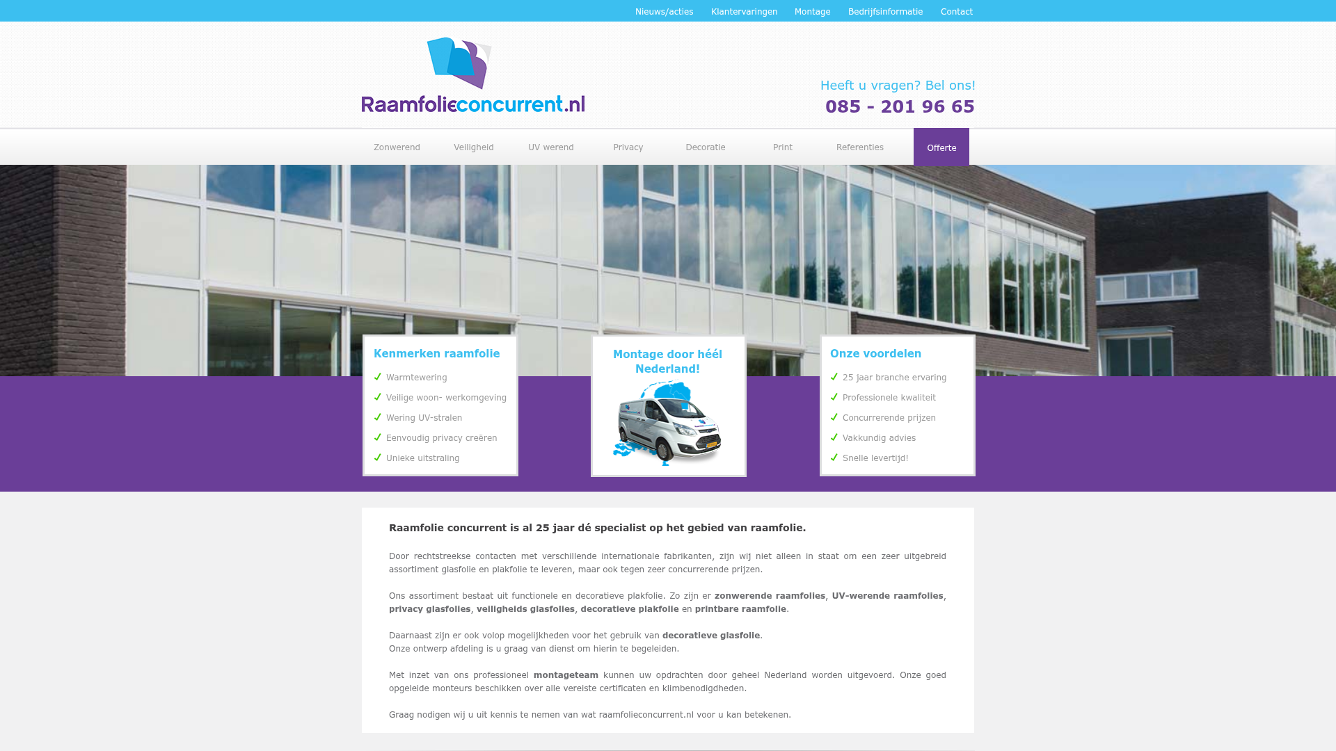 Screenshot van raamfolieconcurrent.nl