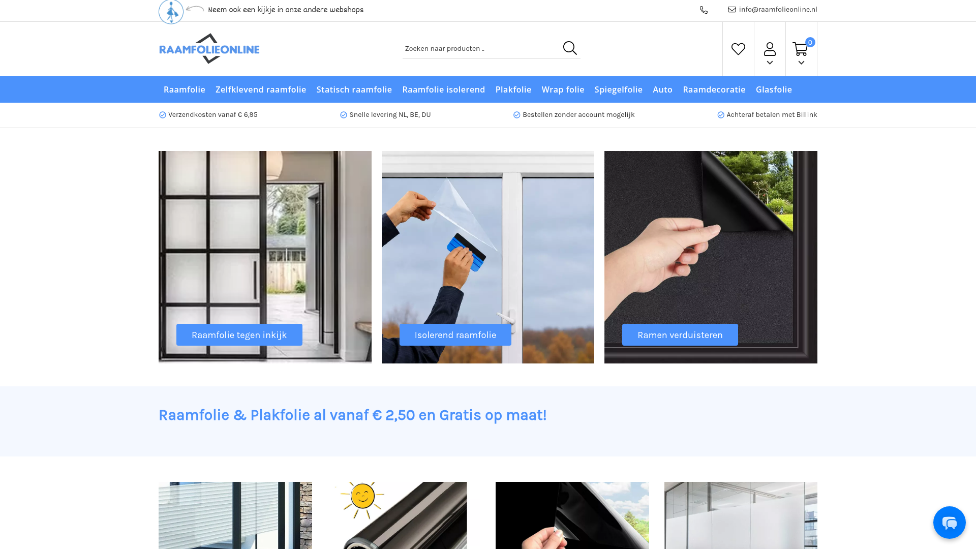 Screenshot van raamfolieonline.nl