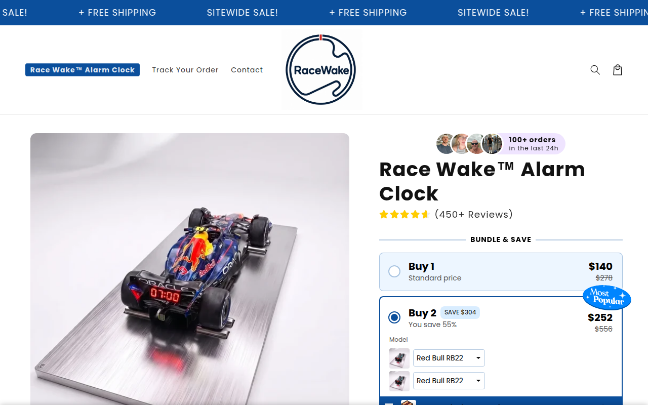 Screenshot van racewake.com