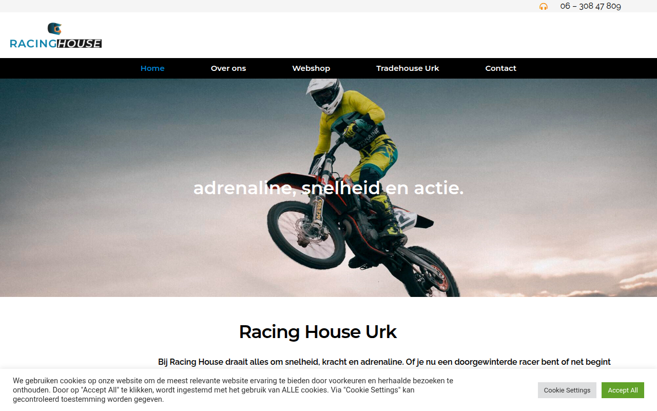 Screenshot van racinghouse.nl