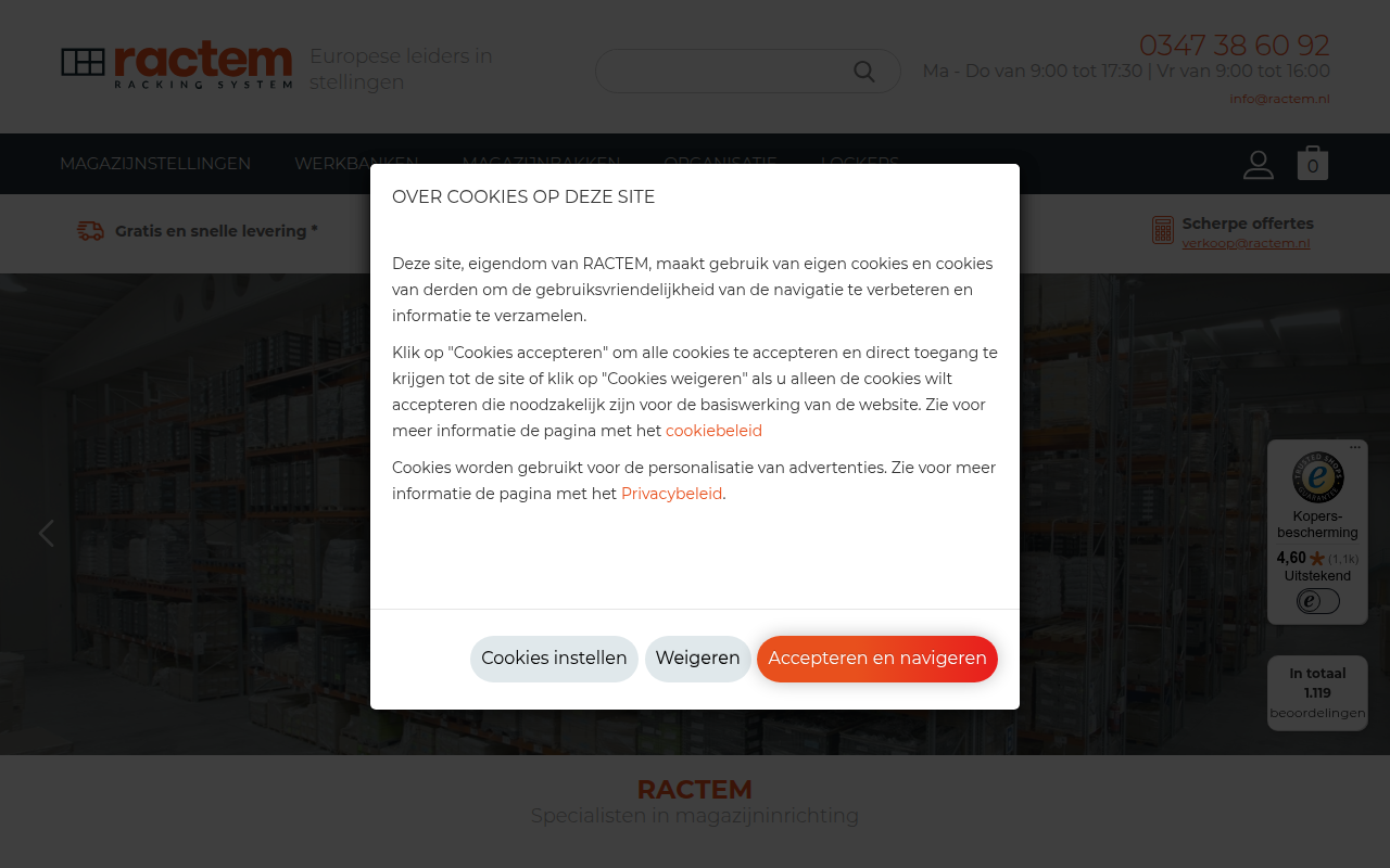 Screenshot van ractem.nl