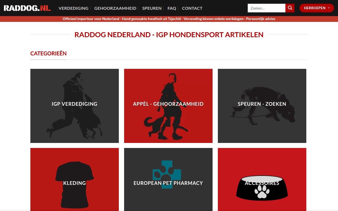 Screenshot van raddog.nl