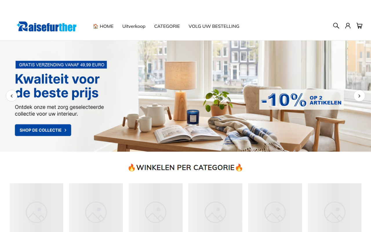 Screenshot van raisefurther.com