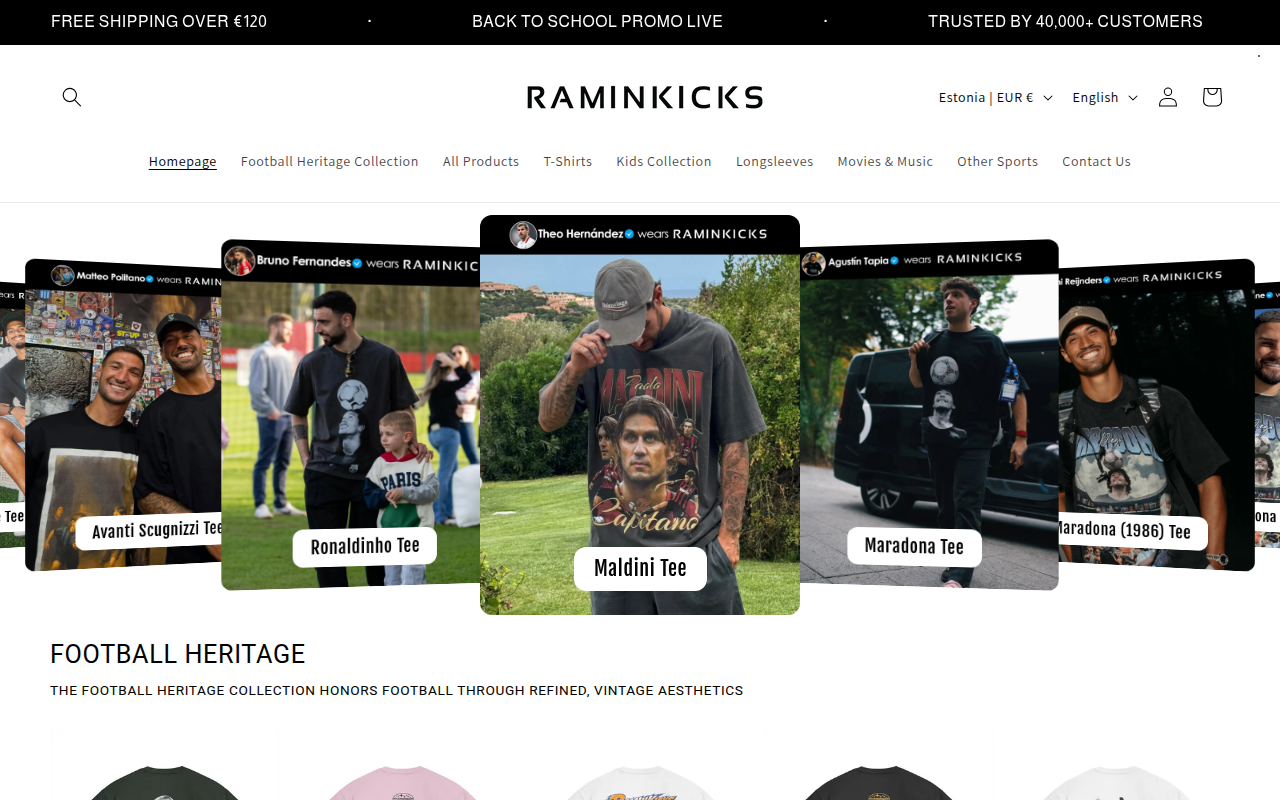 Screenshot van raminkicks.com