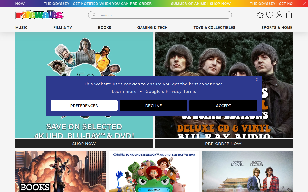 Screenshot van rarewaves.com