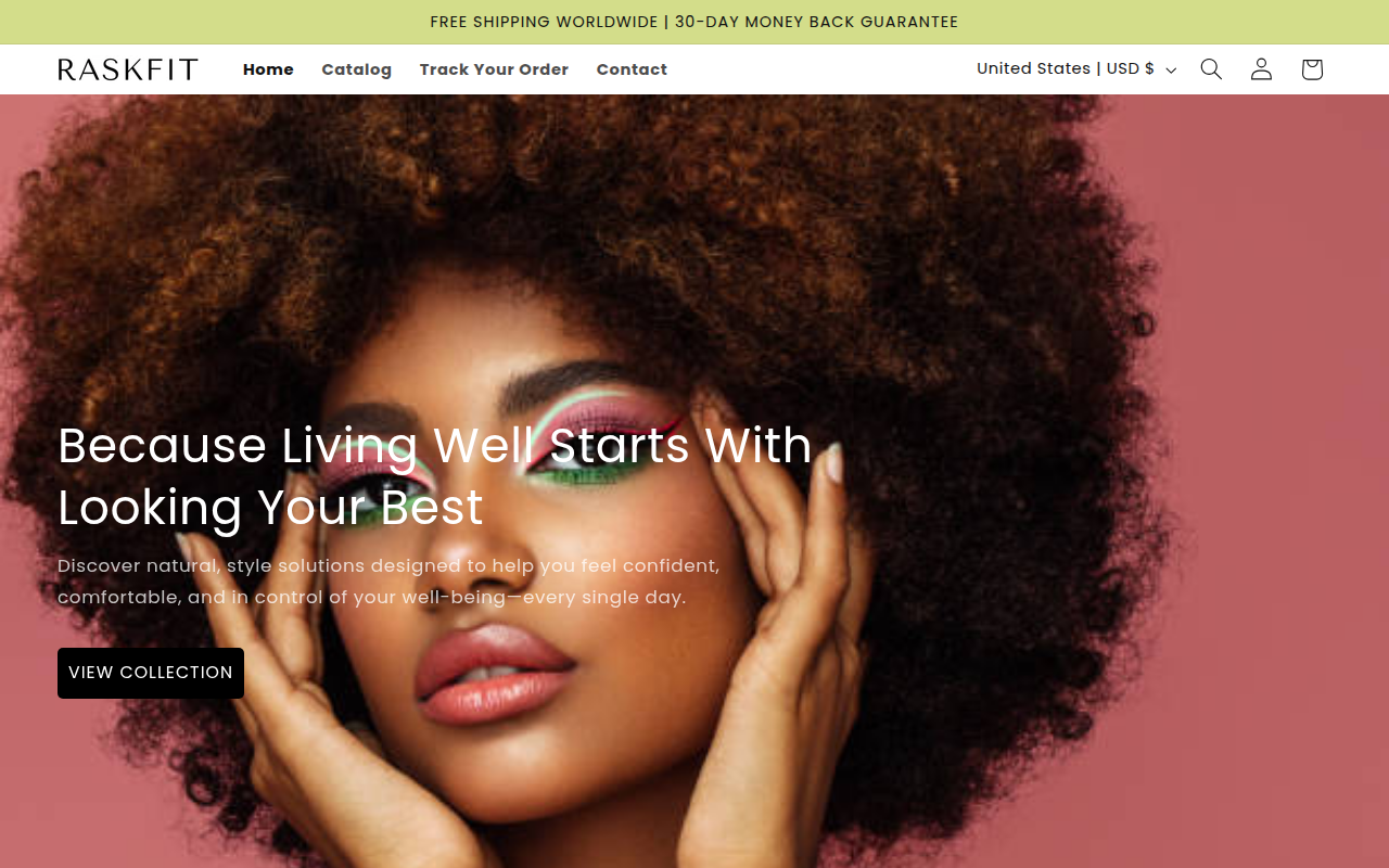 Screenshot van raskfit.com