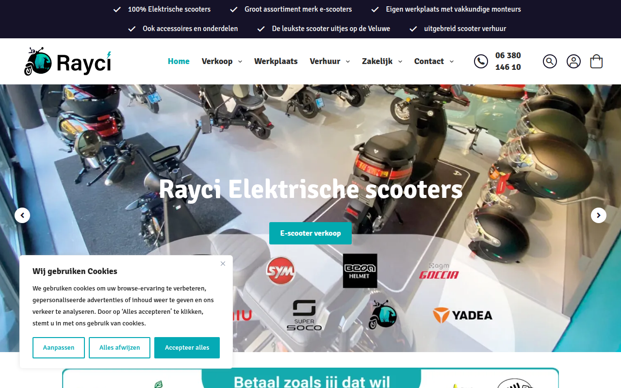 Screenshot van rayci.nl