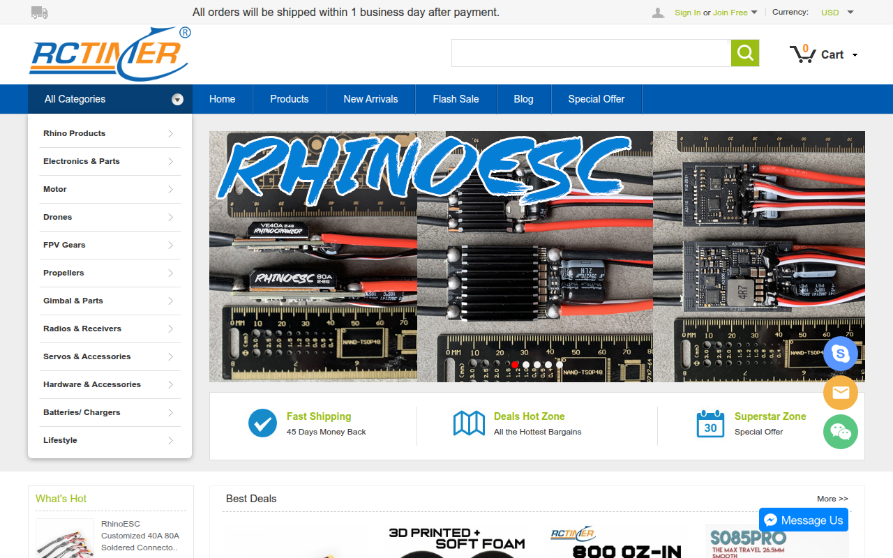 Screenshot van rctimer.com