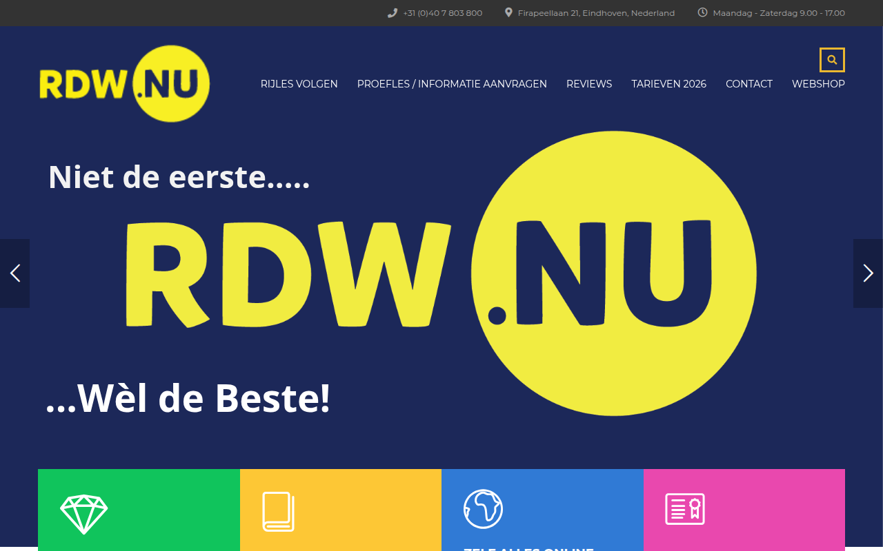 Screenshot van rdw.nu
