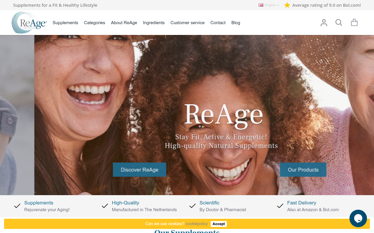 Screenshot van re-age.nl