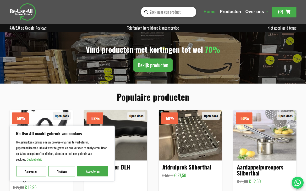 Screenshot van re-use-all.nl