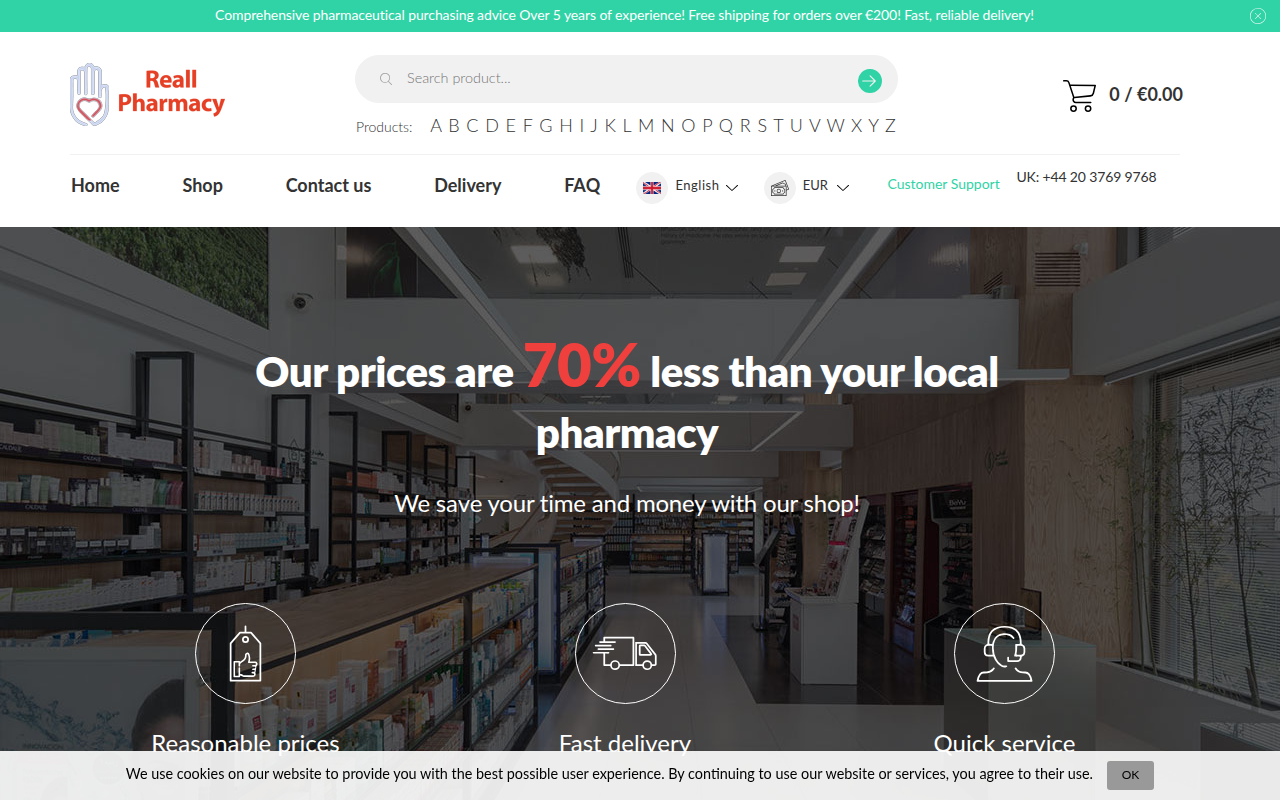 Screenshot van reallpharmacy.com