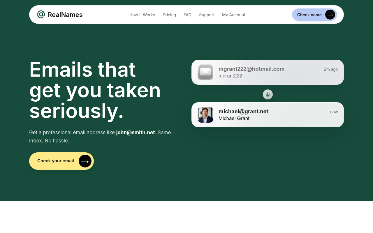 Screenshot van realnames.com