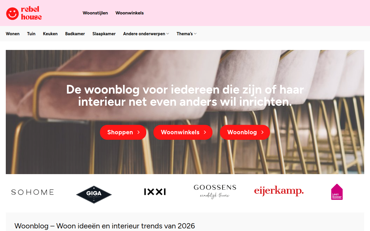 Screenshot van rebelhouse.nl