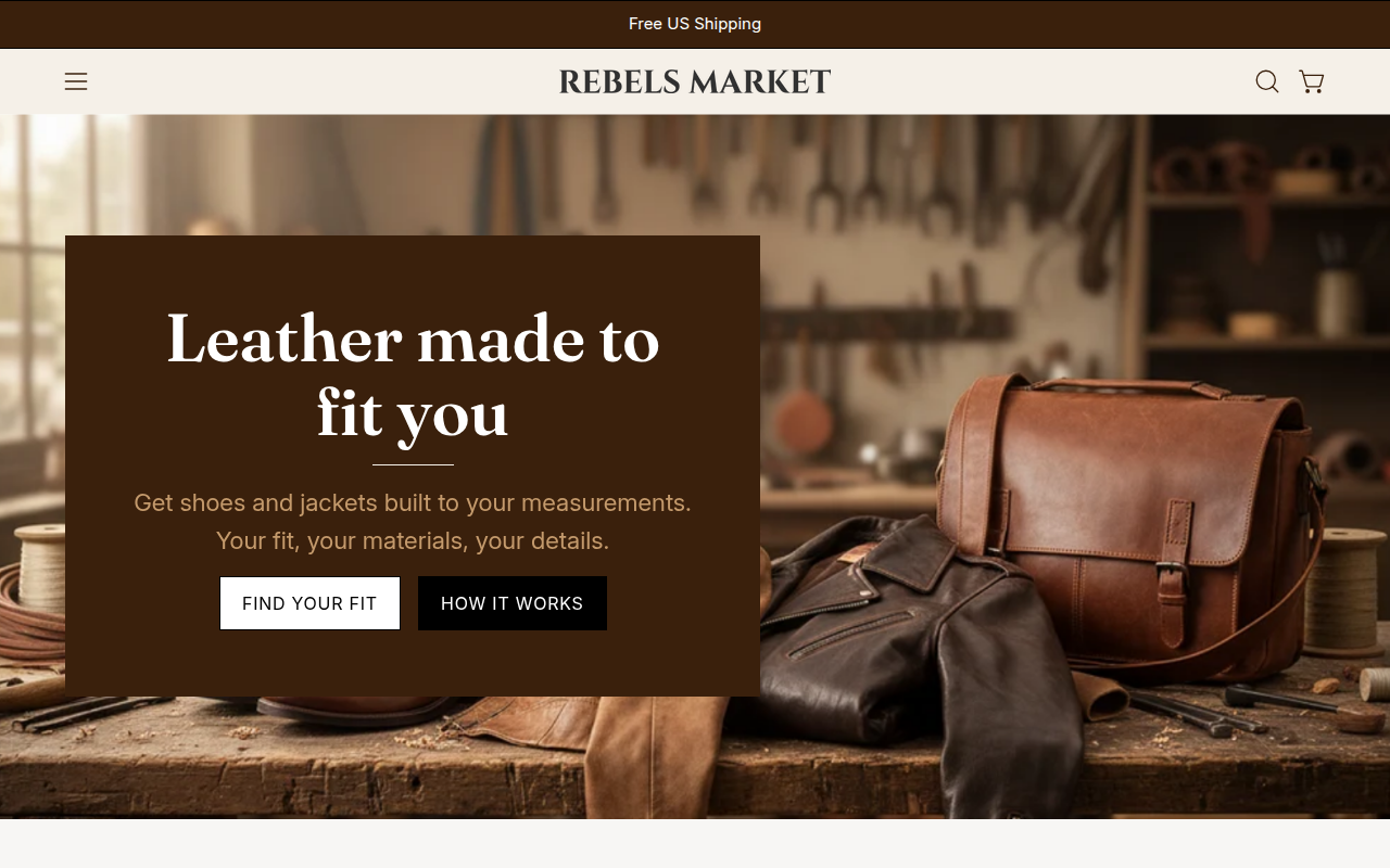 Screenshot van rebelsmarket.com