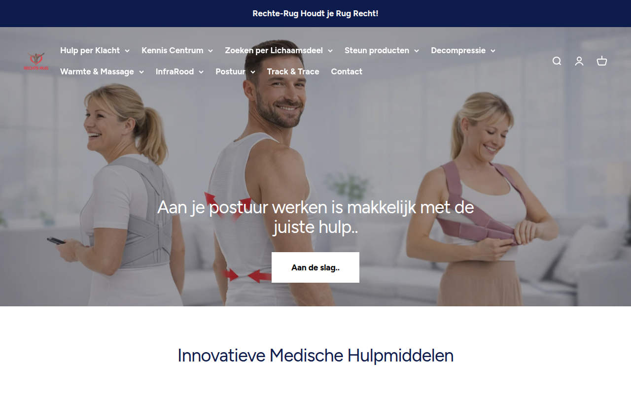 Screenshot van rechte-rug.nl