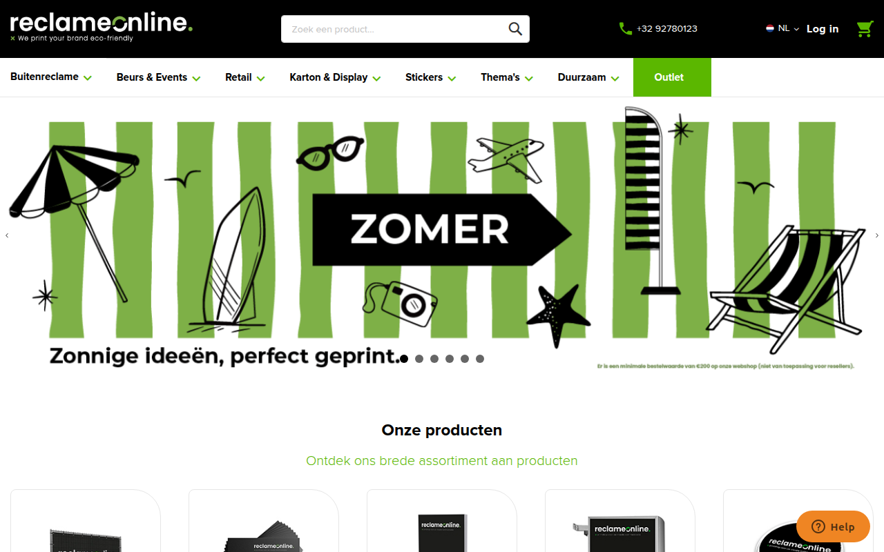 Screenshot van reclameonline.nl