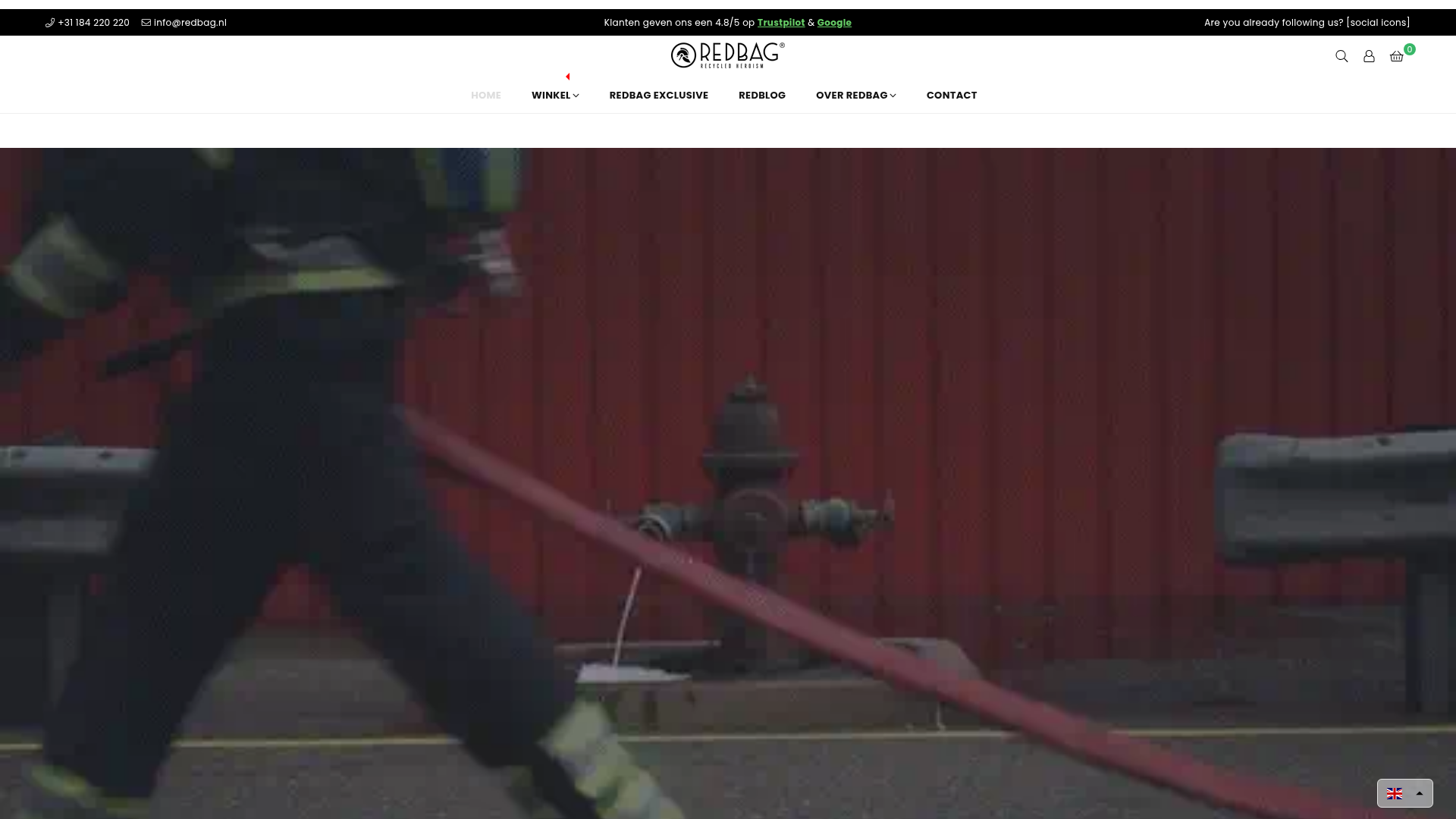 Screenshot van redbag.nl