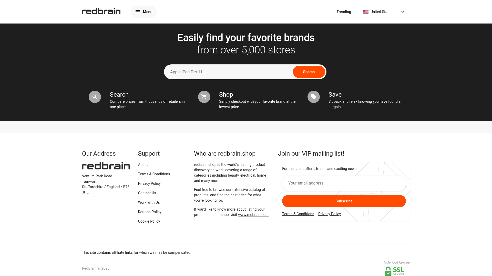 Screenshot van redbrain.shop