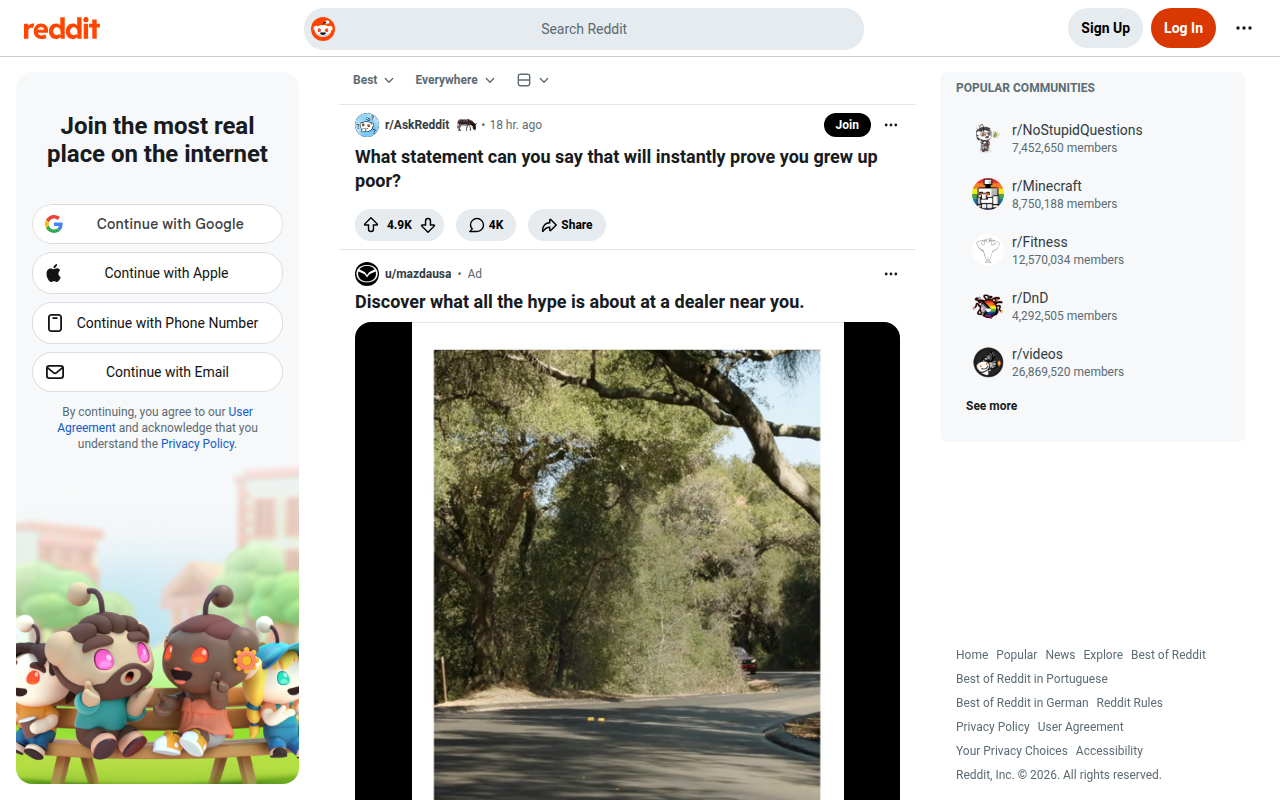 Screenshot van reddit.com