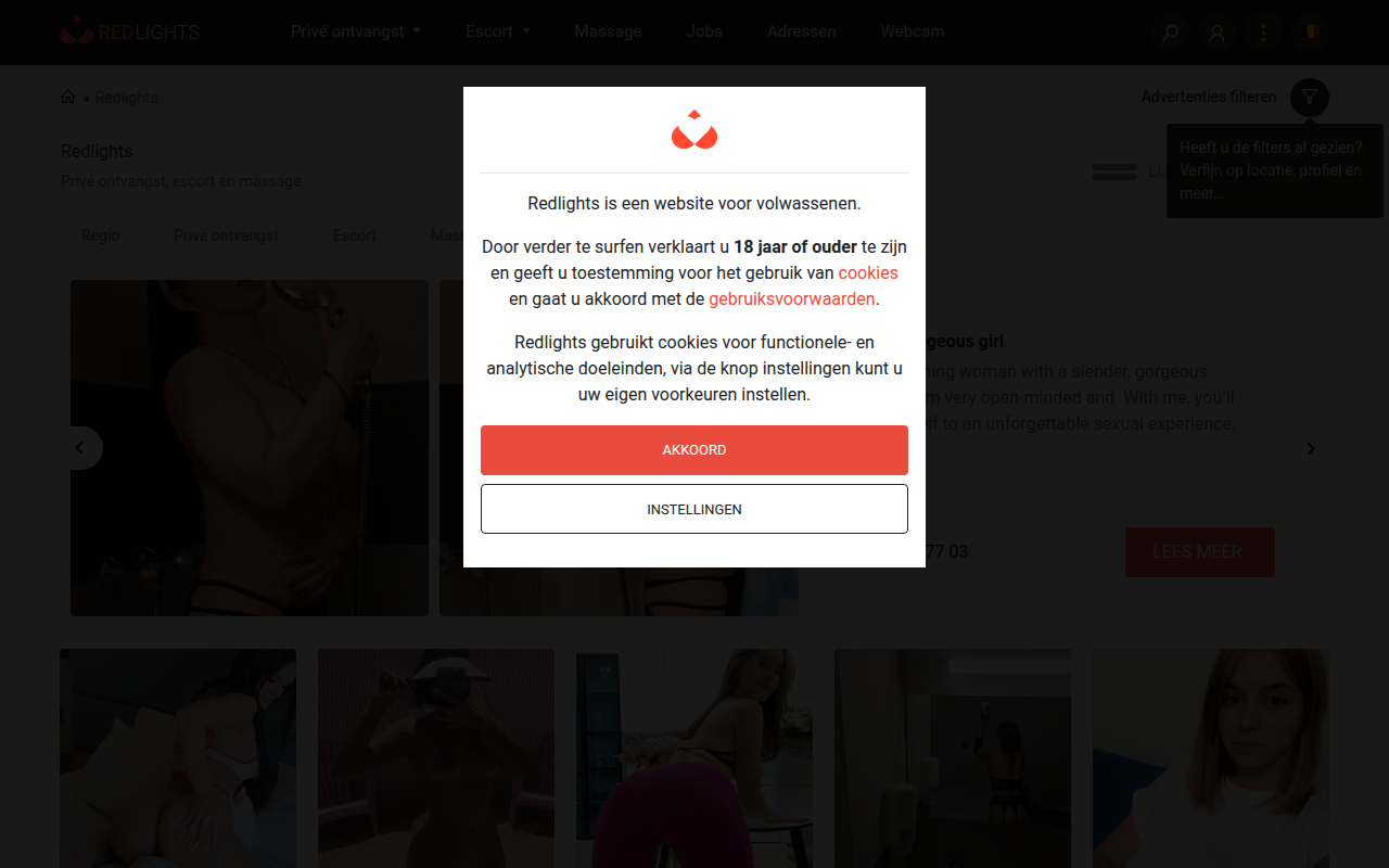 Screenshot van redlights.be