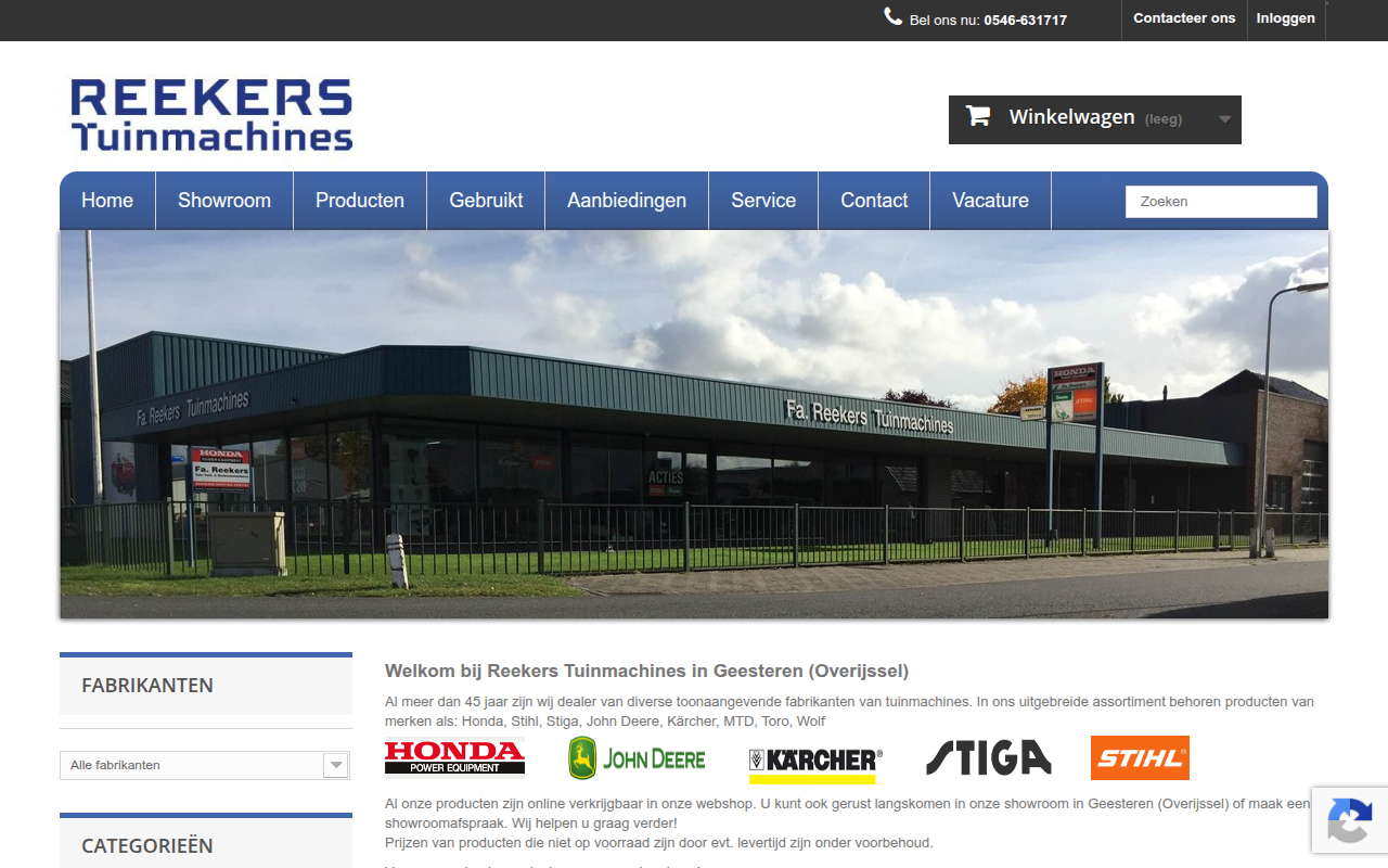Screenshot van reekers-tuinmachines.nl