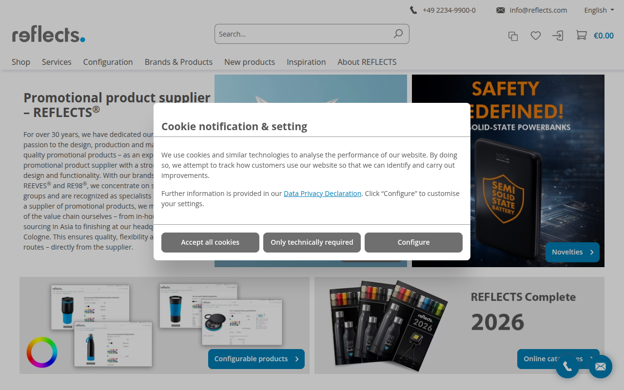 Screenshot van reflects.com