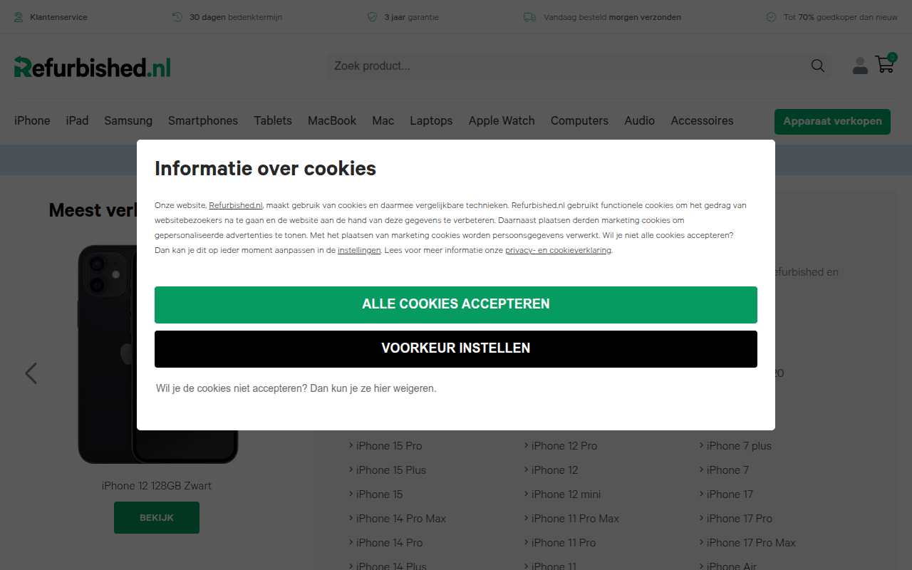 Screenshot van Refurbished.nl B.V.