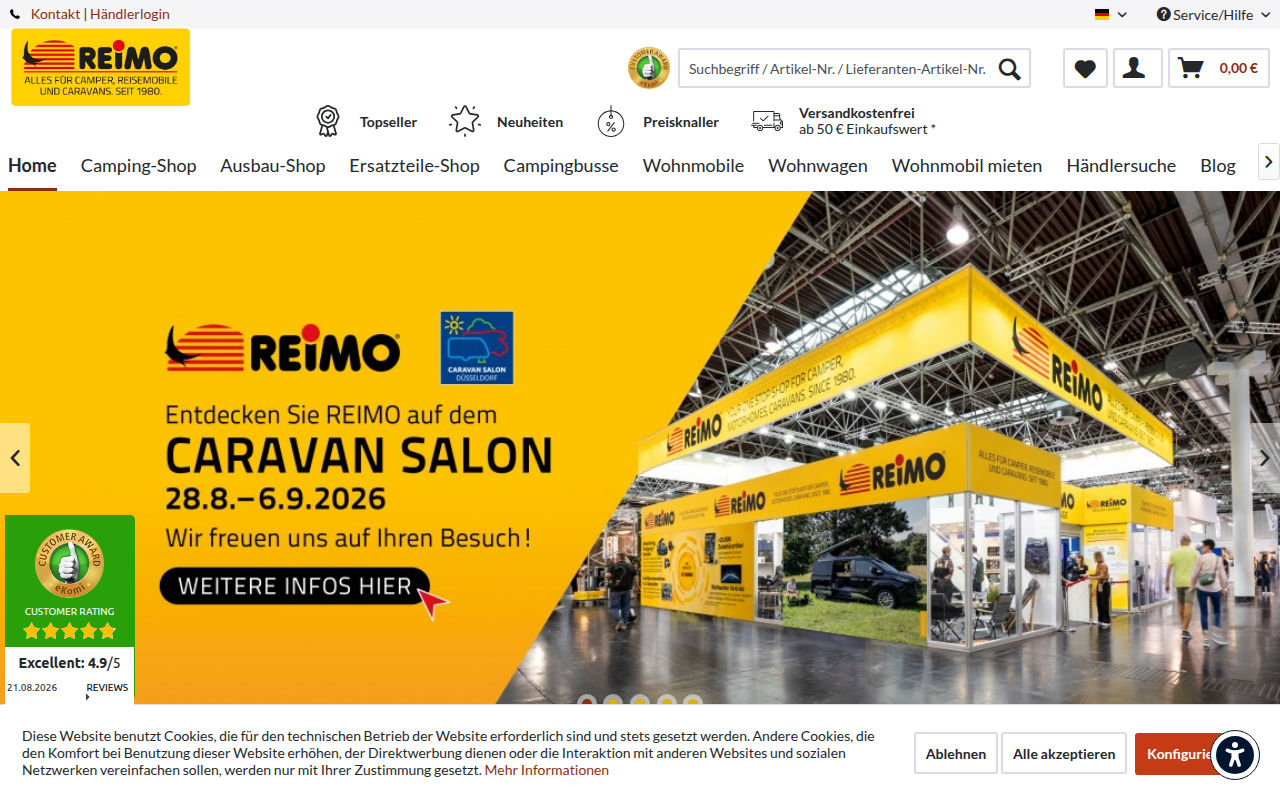 Screenshot van reimo.com