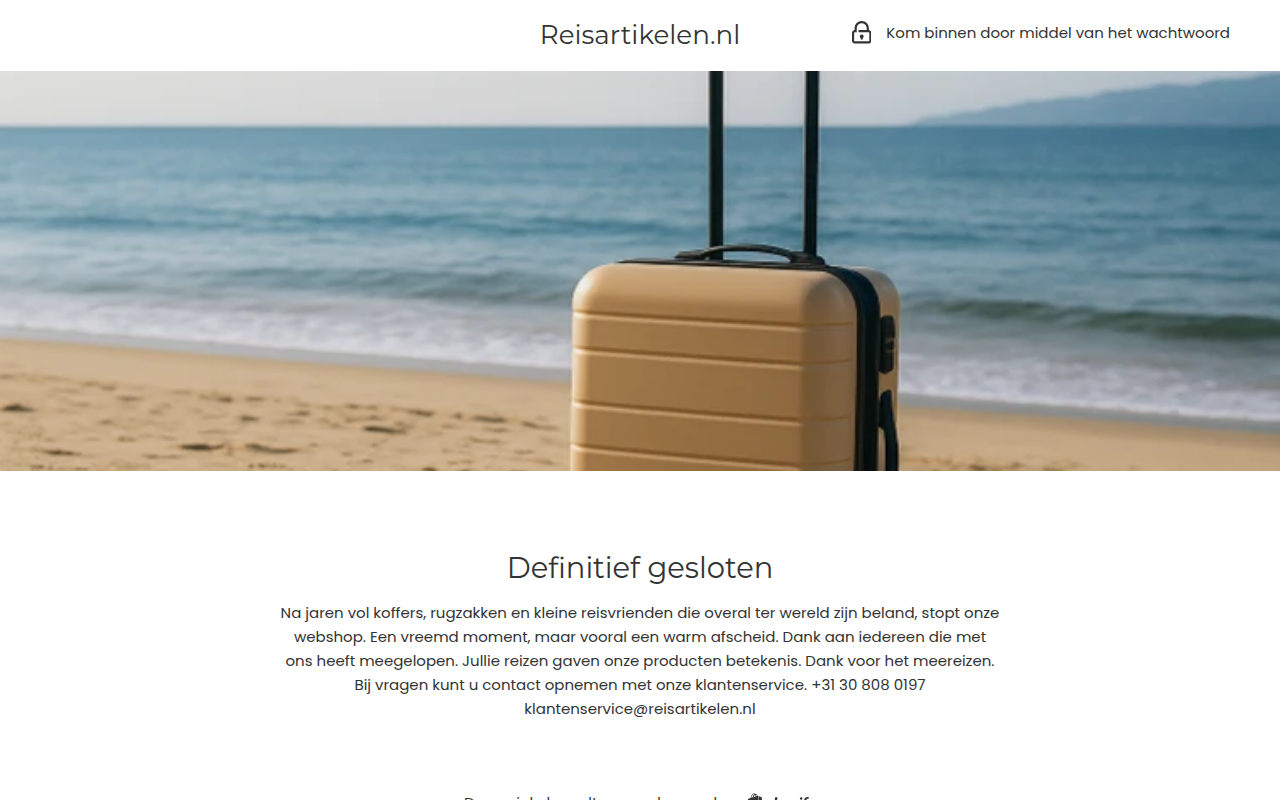 Screenshot van reisartikelen.nl