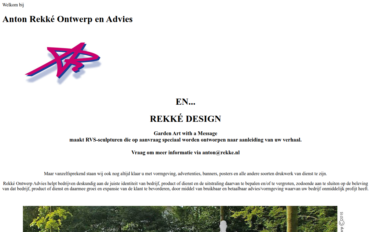 Screenshot van rekke.nl