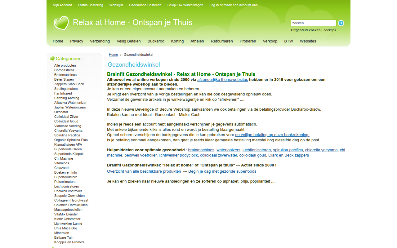 Screenshot van relax-at-home.nl