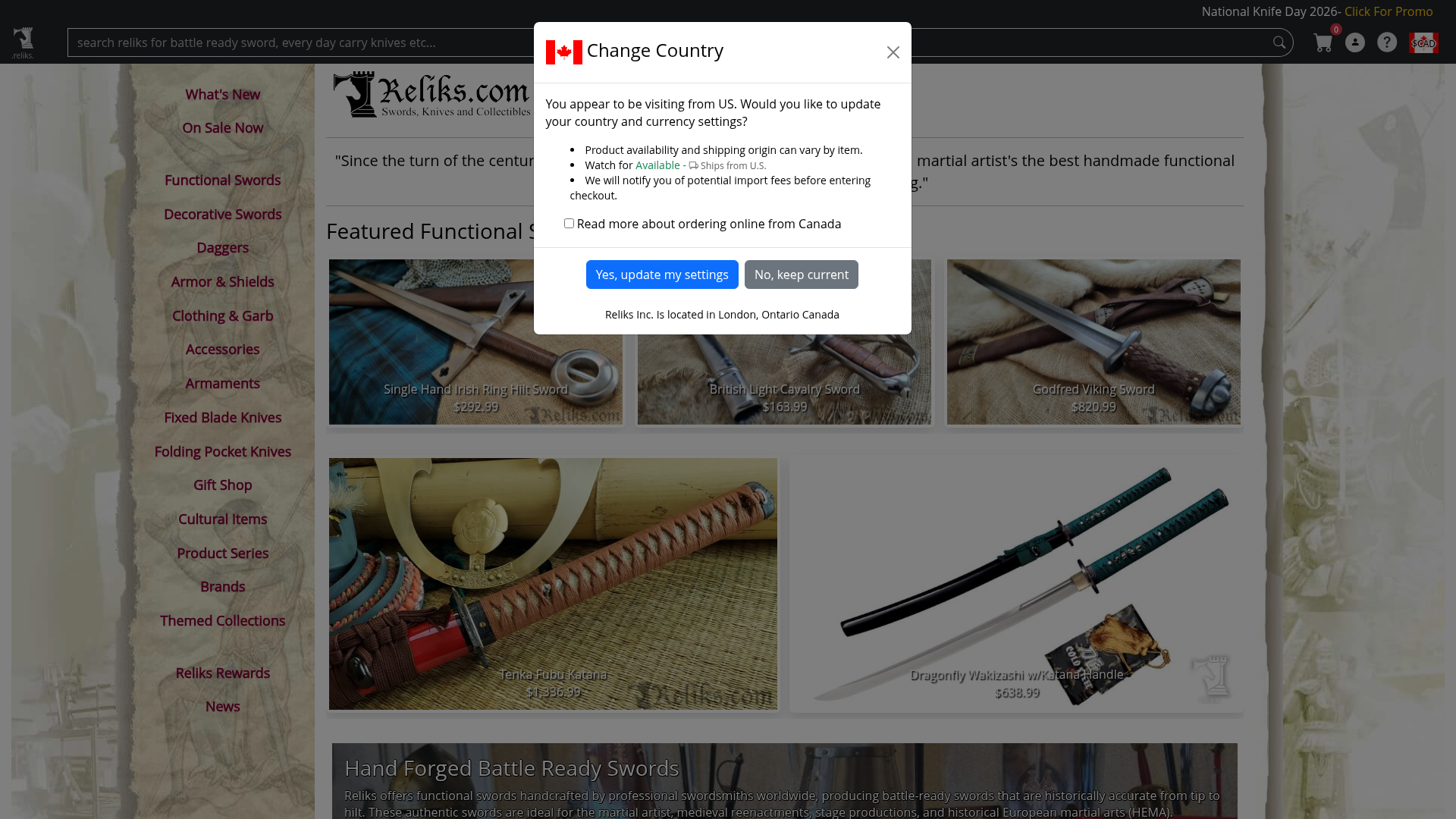 Screenshot van reliks.com