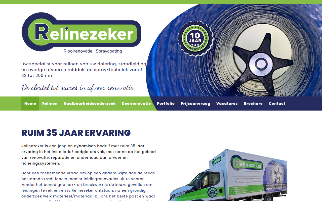 Screenshot van relinezeker.nl