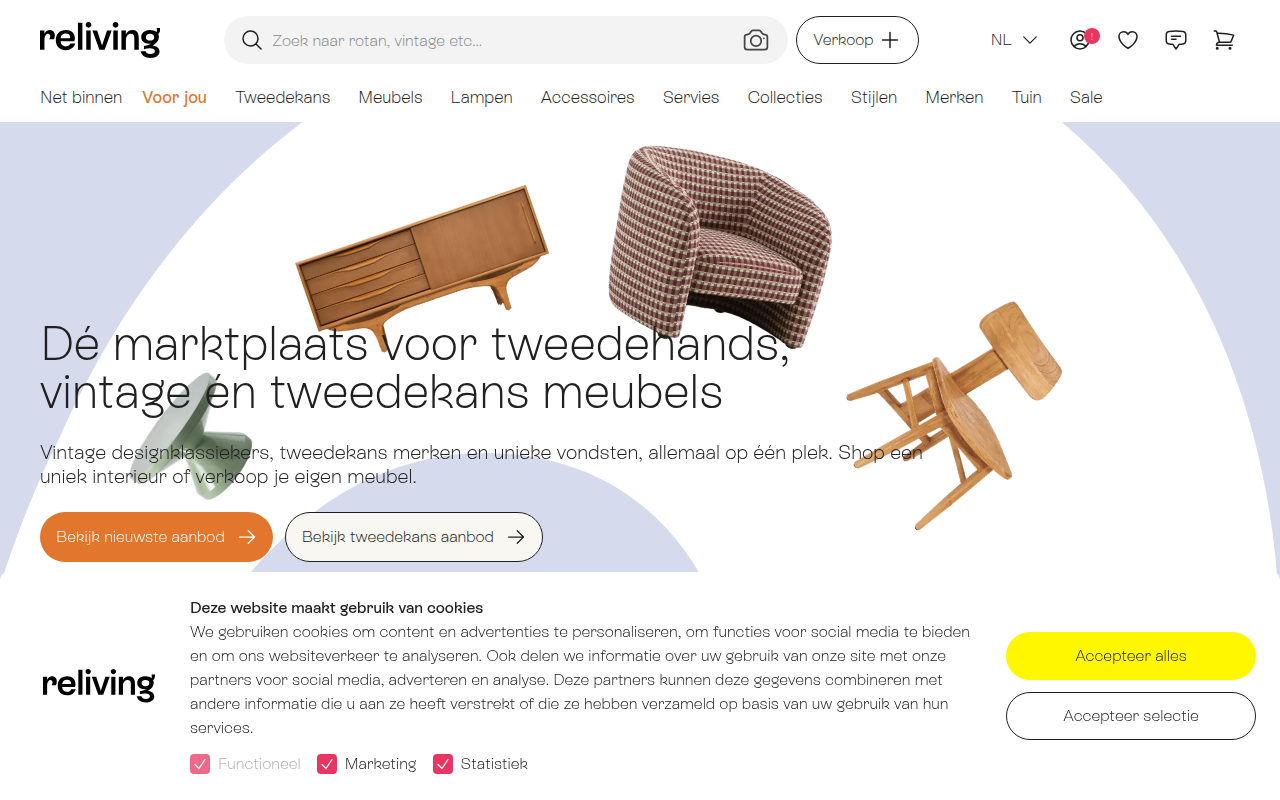 Screenshot van reliving.nl