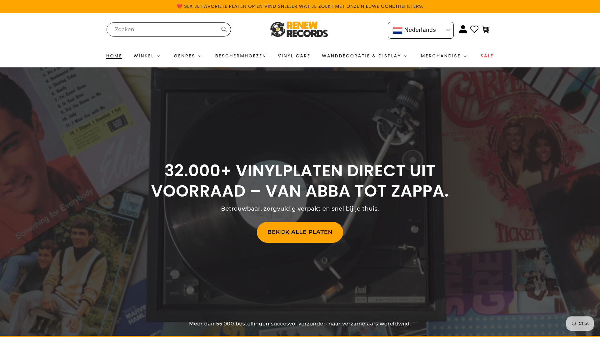 Screenshot van renewrecords.nl