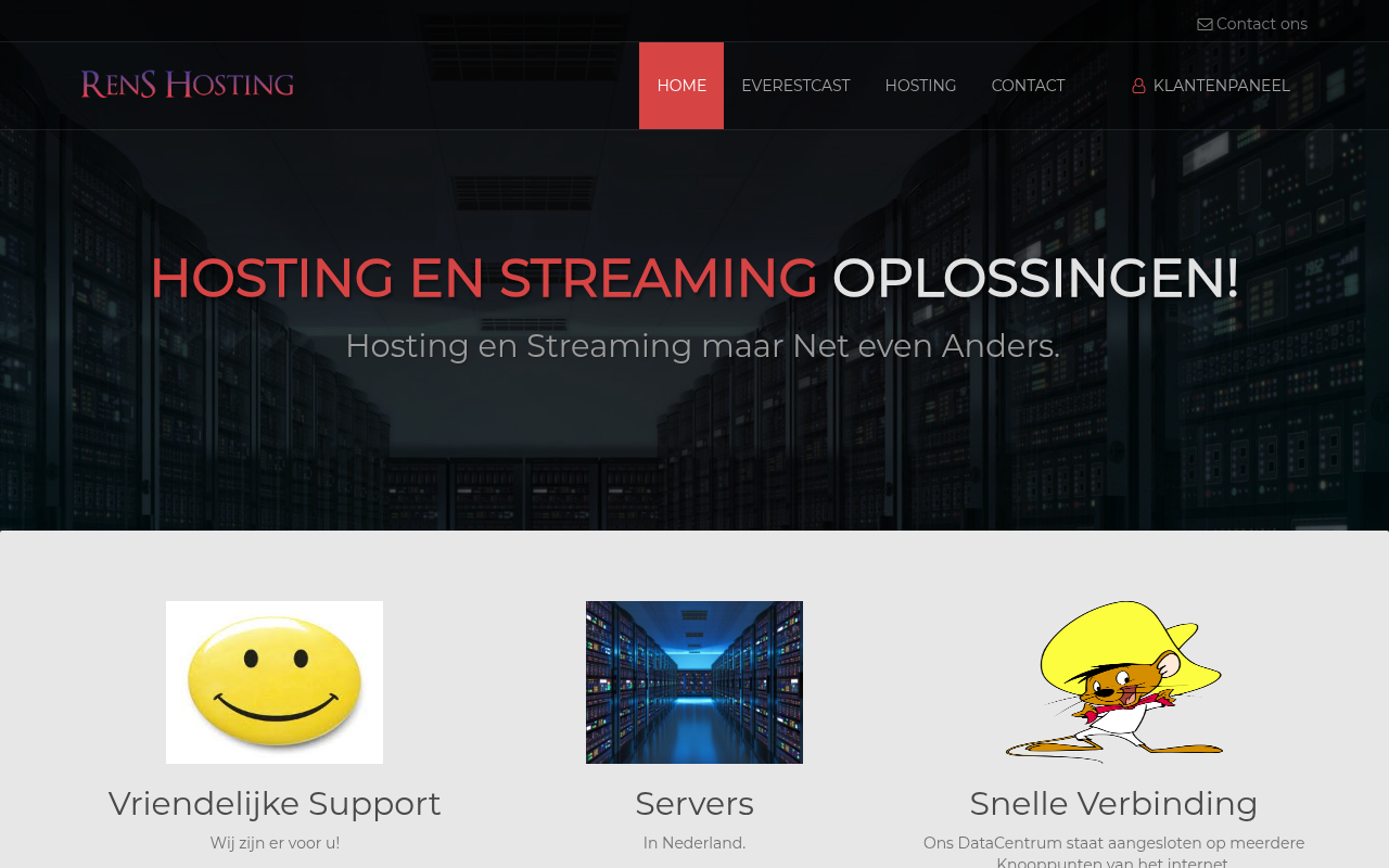 Screenshot van renshosting.nl