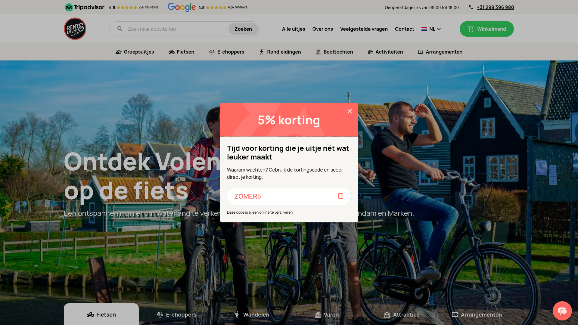 Screenshot van rent-event.nl