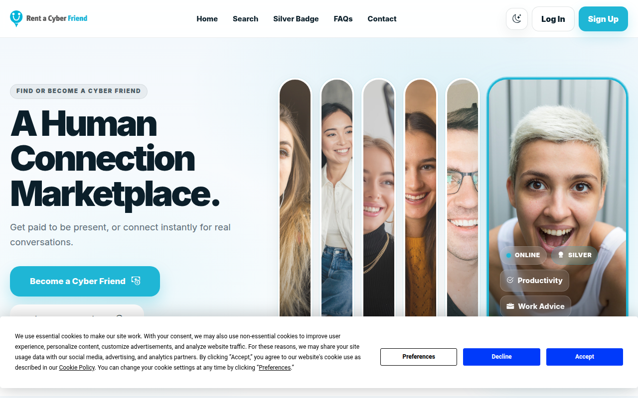 Screenshot van rentacyberfriend.com