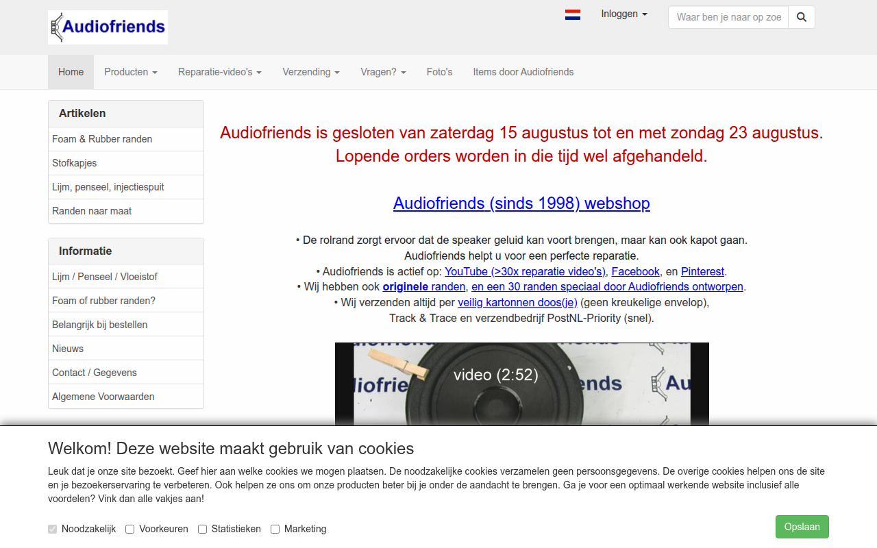 Screenshot van repairyourspeakers.com
