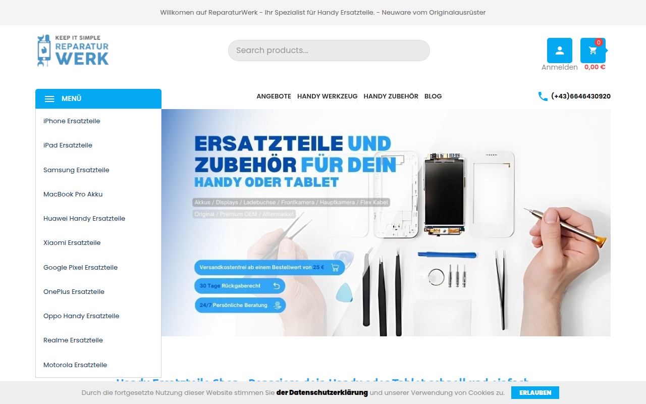 Screenshot van reparatur-werk.com