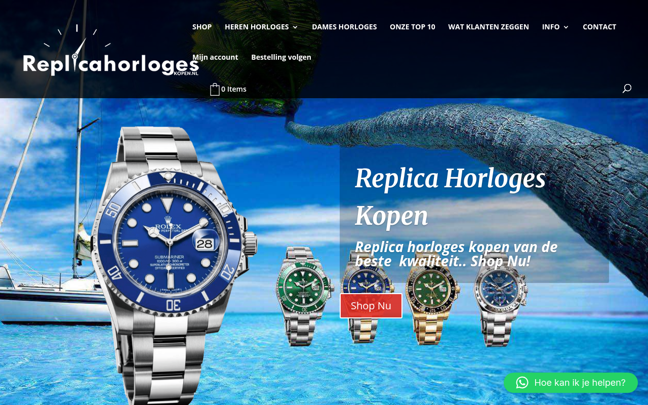 Screenshot van replicahorloges-kopen.nl