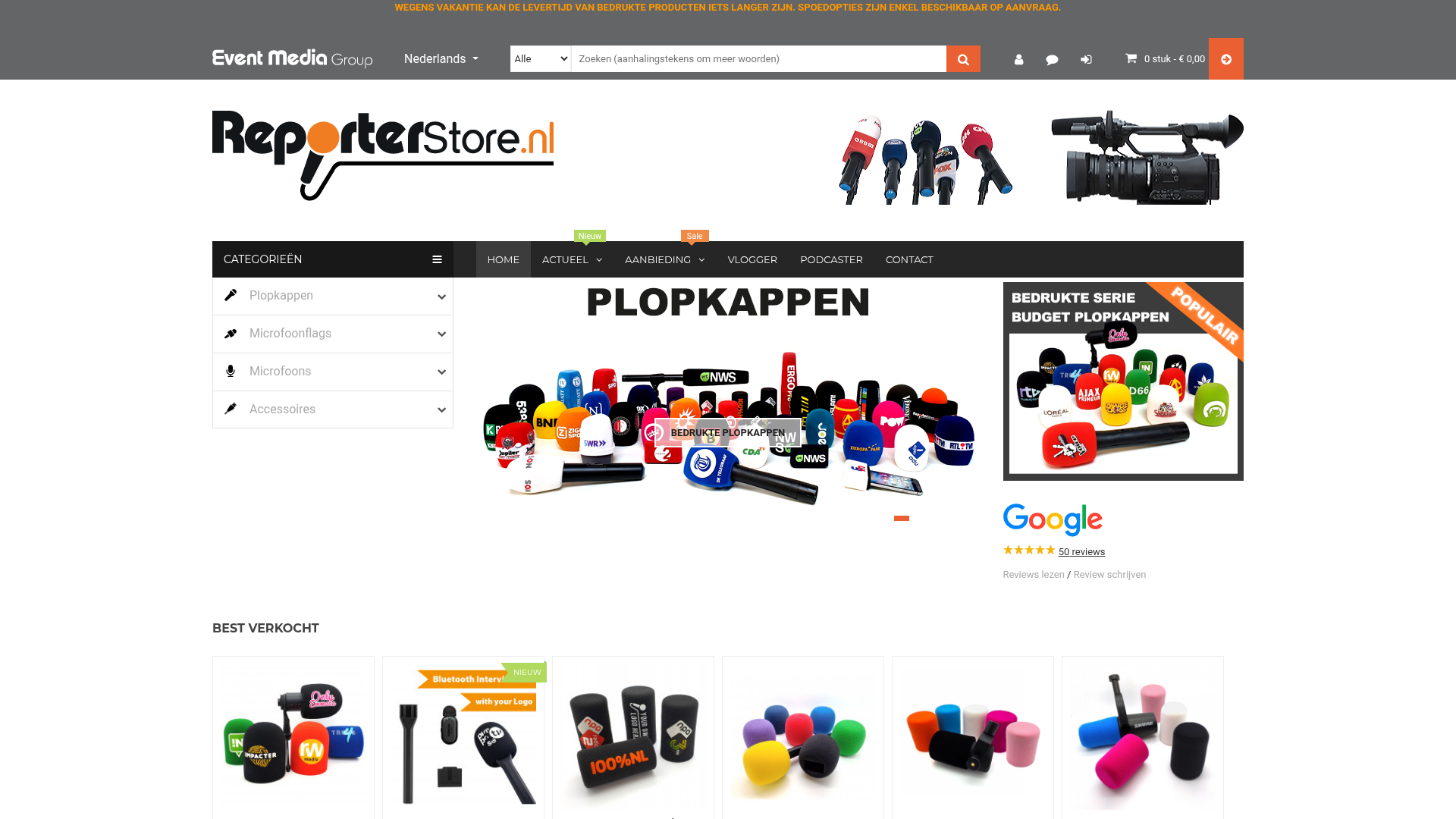 Screenshot van Reporterstore