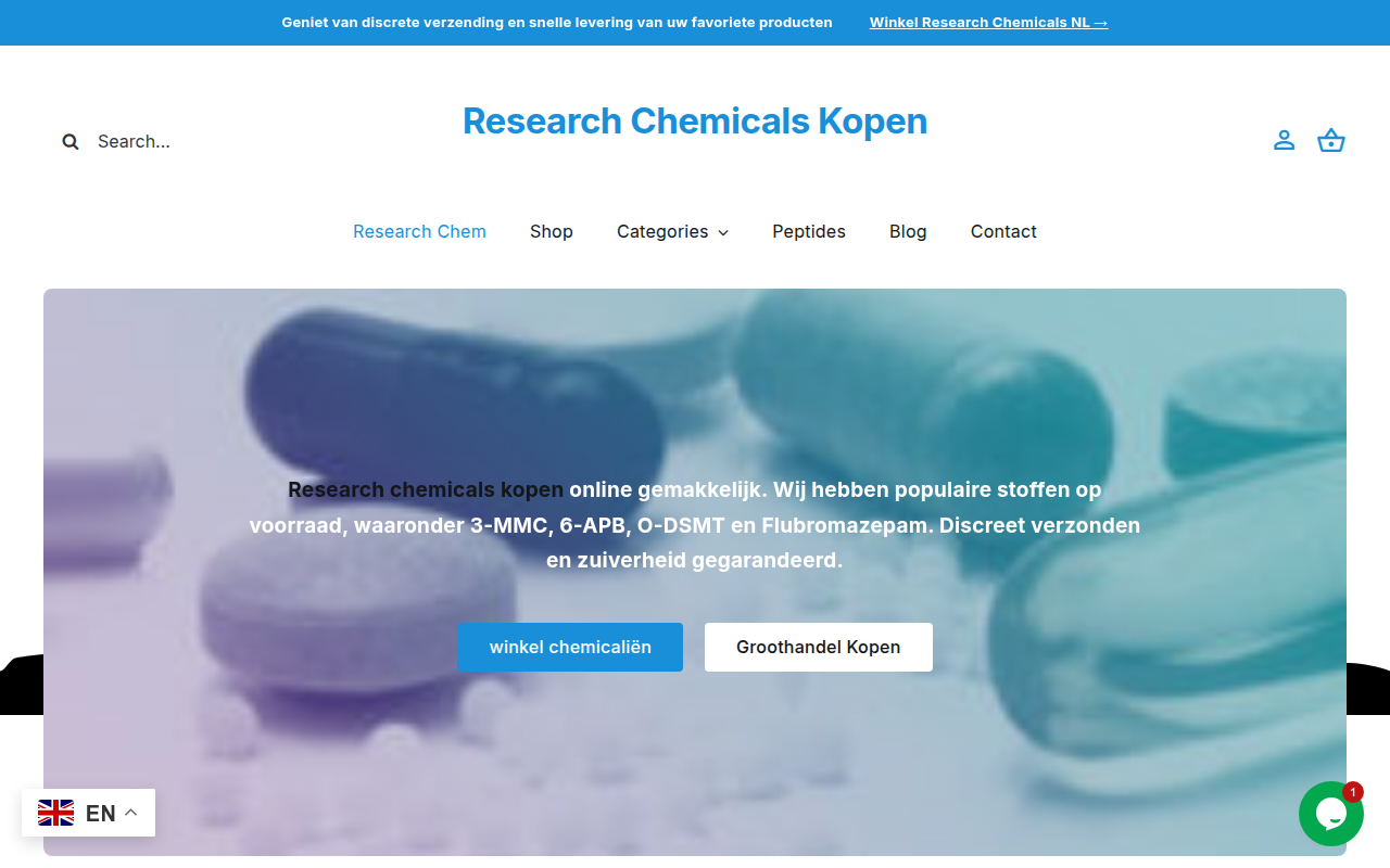 Screenshot van researchchemicalkopen.com