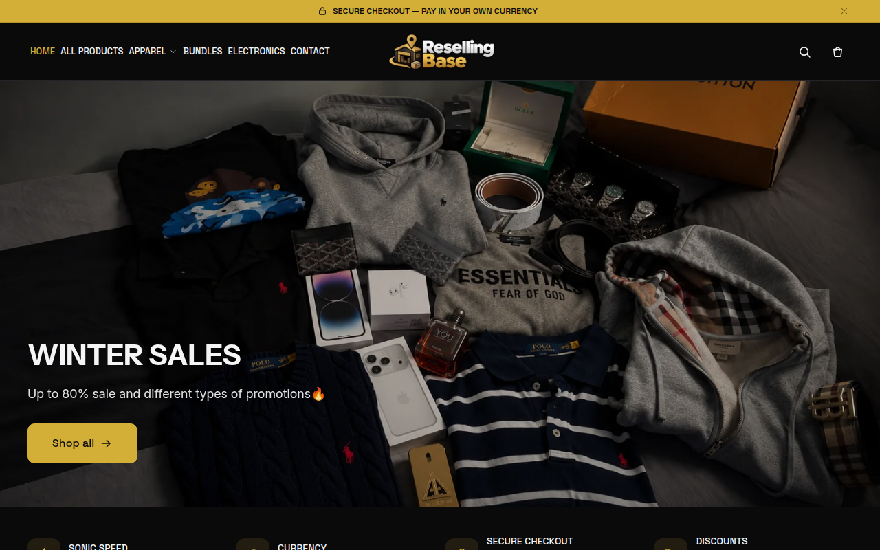 Screenshot van resellingbase.com